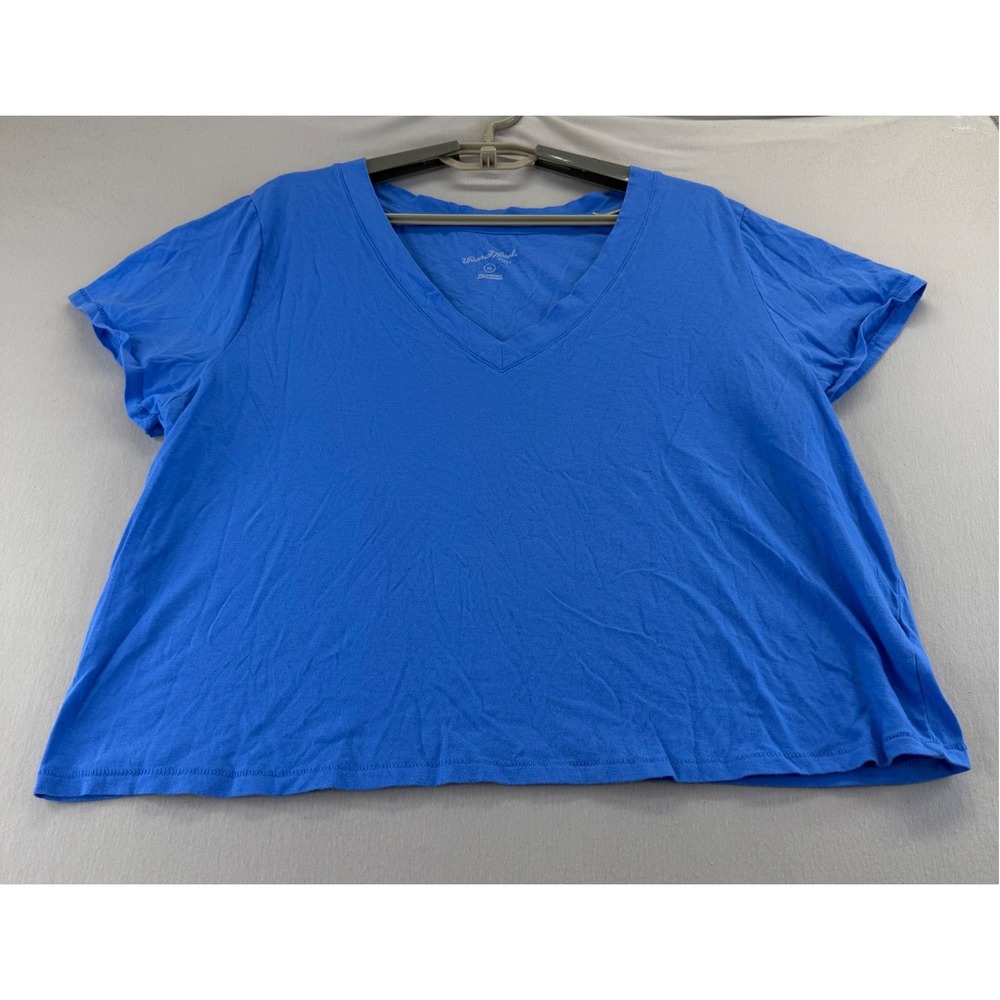 Universal Thread T-Shirt Womens XXL Blue V-Neck Short Sleeve Relaxed Fit Tee